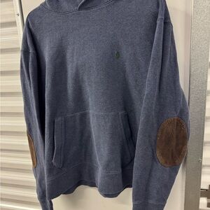 Vintage Polo Ralph Lauren Cotton Elbow Padded Navy Mens Medium Pony Logo 90s